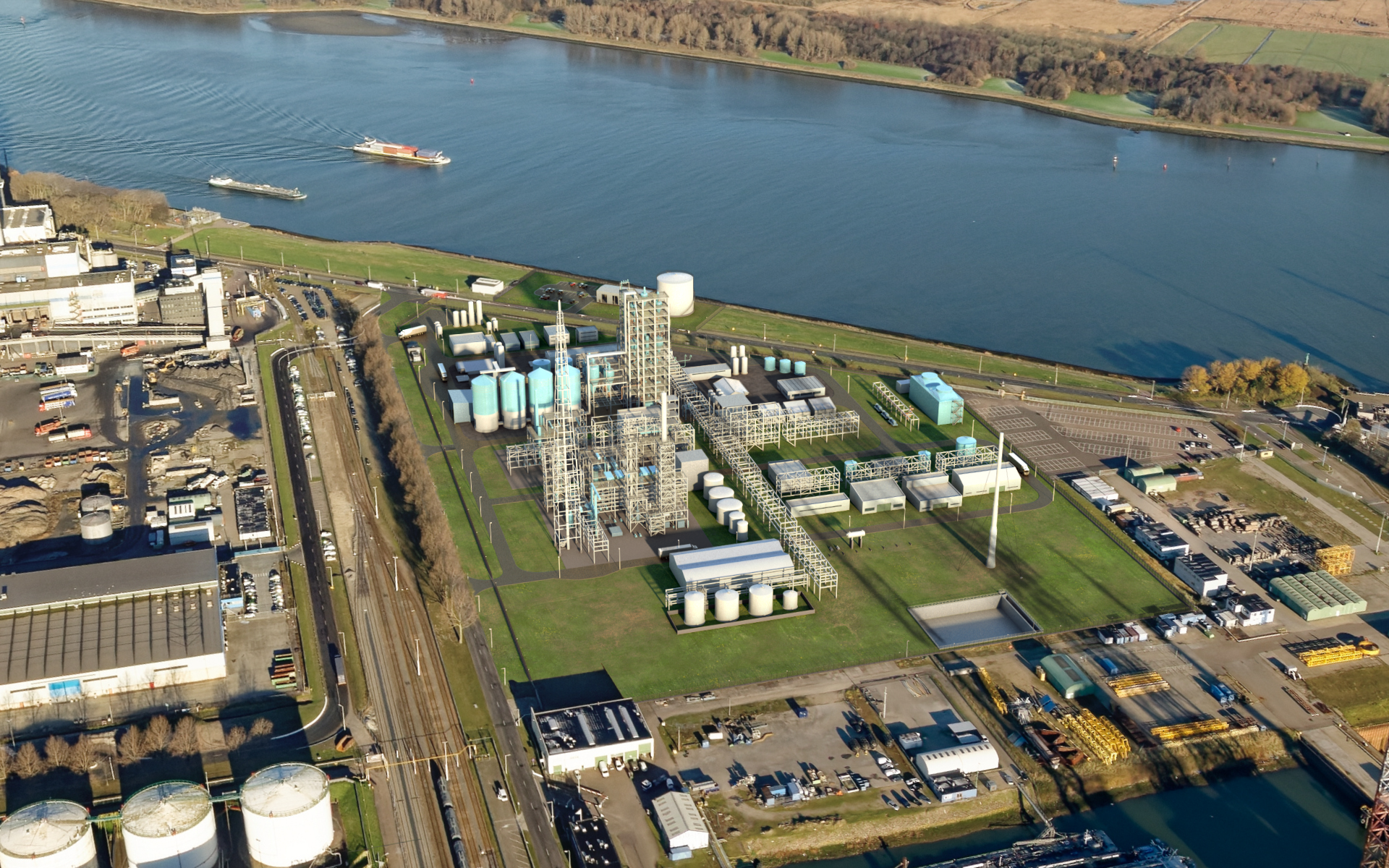 The advanced biofuel facility, Advanced Methanol Rotterdam (AMR), at the port of Rotterdam